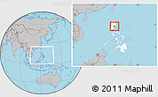 Gray Location Map of Quirino, highlighted country, within the entire country
