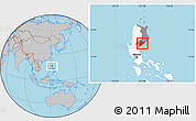 Gray Location Map of Quirino, highlighted country, highlighted parent region