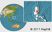 Satellite Location Map of Quirino, highlighted country, highlighted parent region