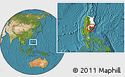 Satellite Location Map of Quirino, highlighted parent region