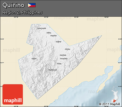 Classic Style Map of Quirino, single color outside