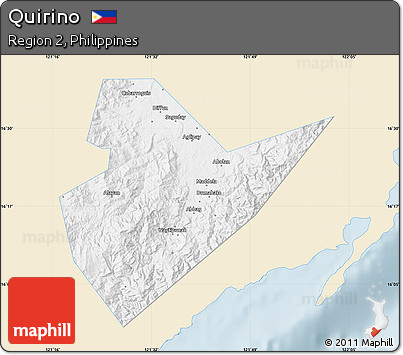 Classic Style Map of Quirino, single color outside