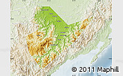 Physical Map of Quirino, lighten