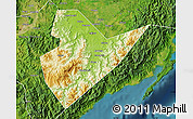 Physical Map of Quirino, satellite outside