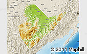 Physical Map of Quirino, shaded relief outside