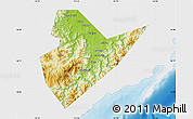 Physical Map of Quirino, single color outside