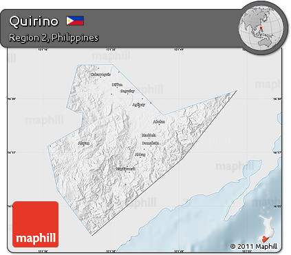 Silver Style Map of Quirino, single color outside