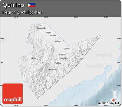 Silver Style Map of Quirino, single color outside