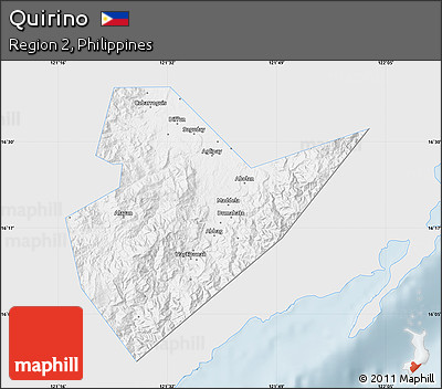 Silver Style Map of Quirino, single color outside