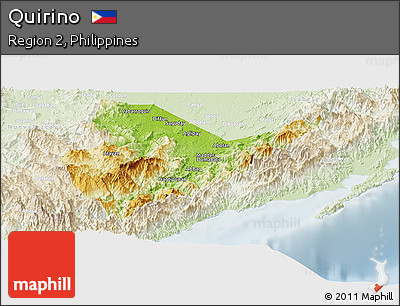 Physical Panoramic Map of Quirino, lighten