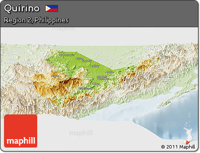 Physical Panoramic Map of Quirino, lighten