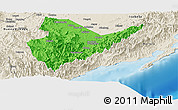 Political Panoramic Map of Quirino, shaded relief outside