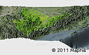 Satellite Panoramic Map of Quirino, semi-desaturated