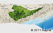 Satellite Panoramic Map of Quirino, shaded relief outside
