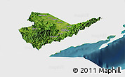 Satellite Panoramic Map of Quirino, single color outside