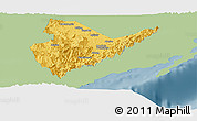 Savanna Style Panoramic Map of Quirino, single color outside
