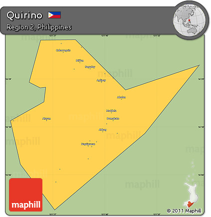 Savanna Style Simple Map of Quirino, cropped outside
