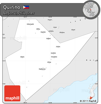 Silver Style Simple Map of Quirino