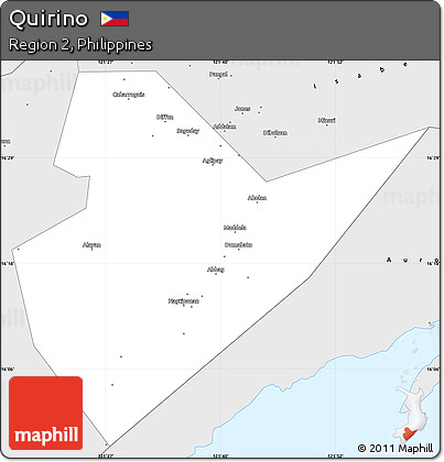 Silver Style Simple Map of Quirino