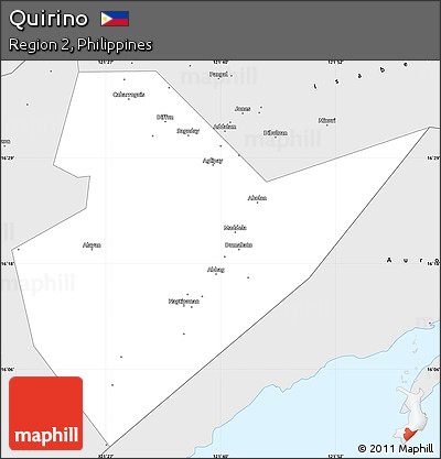 Silver Style Simple Map of Quirino
