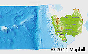 Physical 3D Map of Region 3, single color outside