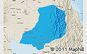 Political Map of Bulacan, shaded relief outside