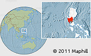 Savanna Style Location Map of Region 3, highlighted country, hill shading