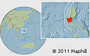 Savanna Style Location Map of Region 3, hill shading
