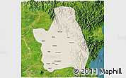 Shaded Relief 3D Map of Nueva Ecija, satellite outside