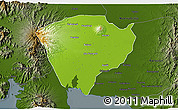 Physical 3D Map of Pampanga, darken