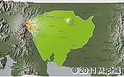 Physical 3D Map of Pampanga, darken, semi-desaturated
