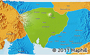 Physical 3D Map of Pampanga, political outside