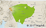 Physical 3D Map of Pampanga, shaded relief outside