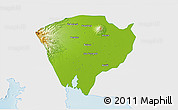 Physical 3D Map of Pampanga, single color outside