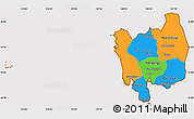 Political Simple Map of Region 3, cropped outside