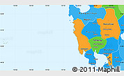 Political Simple Map of Region 3, political shades outside