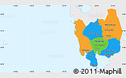 Political Simple Map of Region 3, single color outside
