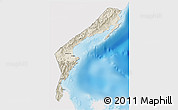 Shaded Relief 3D Map of Aurora, single color outside