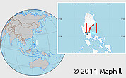 Gray Location Map of Aurora, highlighted country