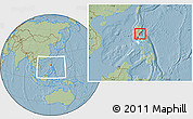 Savanna Style Location Map of Aurora, highlighted parent region, within the entire country, hill shading