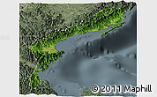 Satellite Panoramic Map of Aurora, semi-desaturated