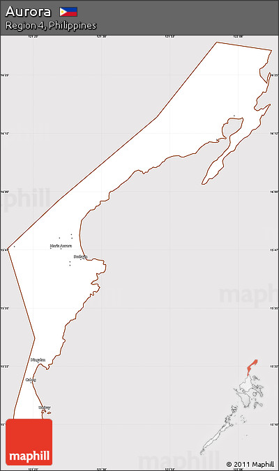 Classic Style Simple Map of Aurora, cropped outside