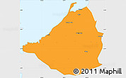 Political Simple Map of Cavite, single color outside