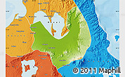Physical Map of Laguna, political outside