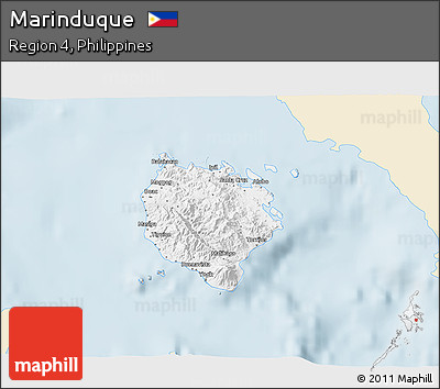 Classic Style 3D Map of Marinduque, single color outside