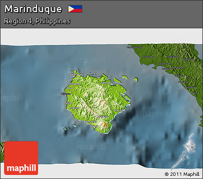 Physical 3D Map of Marinduque, darken