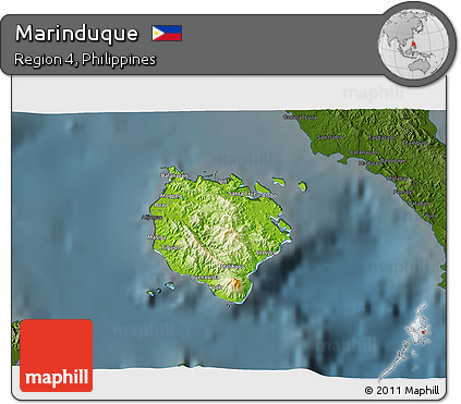 Physical 3D Map of Marinduque, darken