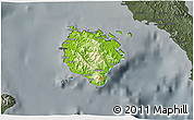 Physical 3D Map of Marinduque, darken, semi-desaturated