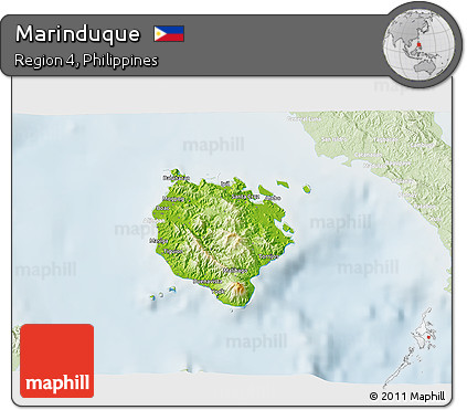 Physical 3D Map of Marinduque, lighten
