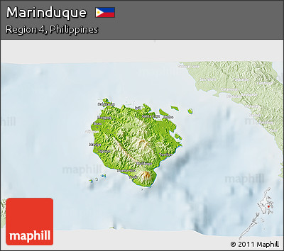 Physical 3D Map of Marinduque, lighten